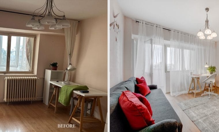 Home Staging pentru o garsonieră de 27 mp în București: vândută în 14 zile