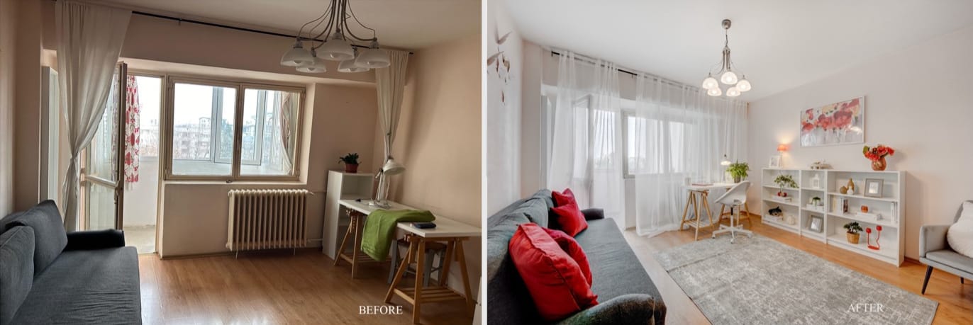 Home Staging pentru o garsonieră de 27 mp în București: vândută în 14 zile
